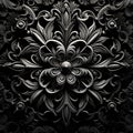 Intricately Sculpted Black Seamless Ornate Wall Background