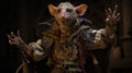 Intricately Sculpted Rat In Costume With Cinematic Lighting