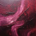Intricately Textured Acrylic Abstract Painting In Red And Purple Royalty Free Stock Photo