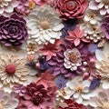 Intricately Textured Paper Art Bouquet: Muted Palette Floral Arrangements