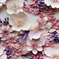 Intricately Textured Paper Flowers In Rococo Pastel Colors Royalty Free Stock Photo