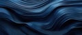 An intriguing abstract closeup of detailed organic dark blue wooden waving waves on a wall, Ai Generated