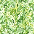 Intriguing abstract composition of light green shapes with unique textures and overlapping patterns