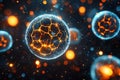 Intriguing abstract image of glowing, interconnected spheres, evoking concepts of connectivity, energy, and innovation