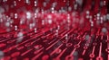 Intriguing abstract red background with binary code representing data breaches, malware, cyber attacks, and hacking Royalty Free Stock Photo