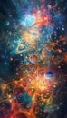 Intriguing abstract representation of a digital universe filled with colors and shapes