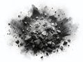 Intriguing Black and White Double Exposure A Grunge Fusion of Abstract Ink and Scratched Textures Capturing Depth and