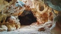 Intriguing Cave Entrance with Varied Rock Formations Royalty Free Stock Photo
