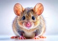 Intriguing Closeup of a Laboratory Mouse A Long Exposure Study of a Small Rodent Against a Pristine White Royalty Free Stock Photo