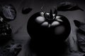 The intriguing contrast: the black tomato stands out in absolute black