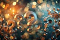 Intriguing 3D Question Marks against a Blurred Background Exploring Uncertainty Queries and ProblemSolving Royalty Free Stock Photo