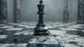 Intriguing Digital Art Piece Merging Chess and Artificial Intelligence, Showcasing an AI Figure as a Signature Element