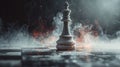 Intriguing Digital Art Piece Merging Chess and Artificial Intelligence, Showcasing an AI Figure as a Signature Element