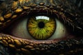 Intriguing Dinosaur eye closeup. Generate Ai