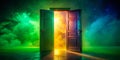 Intriguing Double Exposure Door Animation A Chroma Key Overlay for Seamless Visual Effects and Animation Tracking Royalty Free Stock Photo