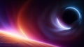 An Intriguing Image Of A Black Hole In The Sky With A Bright Light AI Generative