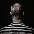 Digital Identity: Man with Tattooed QR Code on the Back