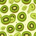 Intriguing Kiwi fruits pattern. Generate Ai