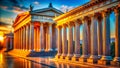 Intriguing Miniature Ionic Columns An Abstract TiltShift Perspective on Architectural Detail Royalty Free Stock Photo