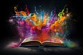 Intriguing Open magic book colorful. Generate Ai