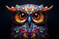 Intriguing Owl glasses colorful. Generate Ai