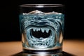 Intriguing Pareidolia phenomenon in glass of water. Generate ai