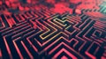 Intriguing patterns creating a sense of confusion in a digital maze