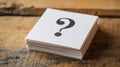 The intriguing question mark on a stack of blank cards. AI generated image Royalty Free Stock Photo