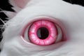 Intriguing Rabbit pink eye closeup. Generate Ai