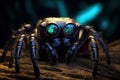 Intriguing Spider glowing eyes. Generate Ai