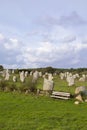 Intriguing standing stones at Carnac in Brittany, north-western France Royalty Free Stock Photo