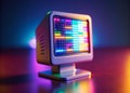 Intriguing TiltShift View of AIGenerated Code on a Miniature Computer Monitor Exploring the Future of Programming Royalty Free Stock Photo