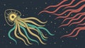 Abstract Squid in Cosmos, Surreal Space Art, vector design Generative AI Royalty Free Stock Photo