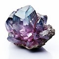 Intriguingly Taboo: Purple Crystal Gemstone On White Background