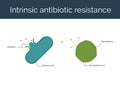 Intrinsic antibiotic resistance vector illustration.