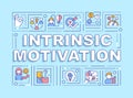 Intrinsic motivation word concepts blue banner