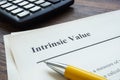 Intrinsic Value and info about it on page. Royalty Free Stock Photo