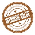 INTRINSIC VALUE text on brown round grungy stamp