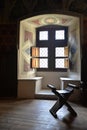 Introd castle, Aosta Valley, Italy. Window and chair