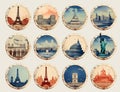 Explore the World with Unique Landmark Stickers