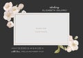 Introducing Baby Card Template with Realistic White Cherry or Sakura Flowers, Creative Elegant Background