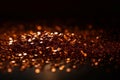 Opulent Shimmer: Burnished Copper and Dark Brown Defocused Background