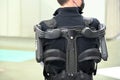 Introducing MATE, Comau Exoskeleton, an ergonomically designed wearable structure that increases work quality and efficiency Royalty Free Stock Photo