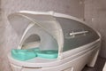 Introducing the Modern Hydrotherapy Spa Pod, designed with Relaxing LED Lights for tranquility Royalty Free Stock Photo
