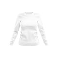 Blank Woman White Long Sleeve T-Shirt template isolated on a white background Royalty Free Stock Photo