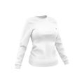 An image of Blank Woman White Long Sleeve T-Shirt template isolated on a white background Royalty Free Stock Photo