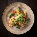 Pasta Italian food. Generative AI Illustration