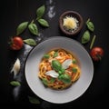 Pasta Italian food. Generative AI Illustration