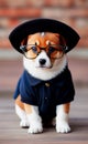 Professor Paws, the Serious Intellectual Puppy