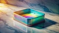 Stylish Sustainable Pet Litter Box Subscription Rainbow Design with a Minimalist Marble Splash Royalty Free Stock Photo